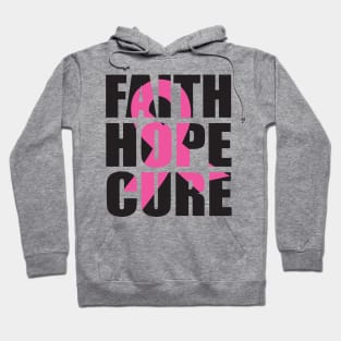 faith hope cure gift, Breast Cancer Awareness ribbon month 2022 Hoodie